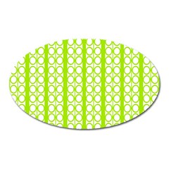 Circle Stripes Lime Green Modern Pattern Design Oval Magnet by BrightVibesDesign