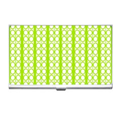 Circle Stripes Lime Green Modern Pattern Design Business Card Holder by BrightVibesDesign