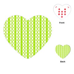 Circle Stripes Lime Green Modern Pattern Design Playing Cards (heart) by BrightVibesDesign