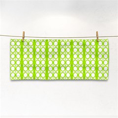 Circle Stripes Lime Green Modern Pattern Design Hand Towel by BrightVibesDesign