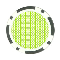 Circle Stripes Lime Green Modern Pattern Design Poker Chip Card Guard (10 Pack) by BrightVibesDesign