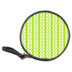 Circle Stripes Lime Green Modern Pattern Design Classic 20-cd Wallets by BrightVibesDesign