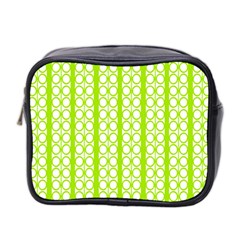 Circle Stripes Lime Green Modern Pattern Design Mini Toiletries Bag (two Sides) by BrightVibesDesign