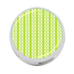 Circle Stripes Lime Green Modern Pattern Design 4-port Usb Hub (one Side) by BrightVibesDesign