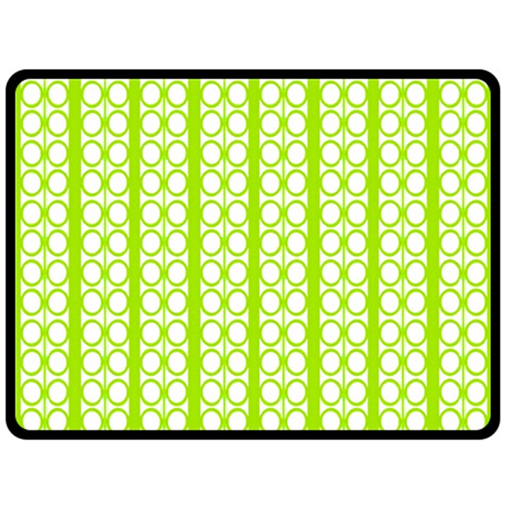 Circle Stripes Lime Green Modern Pattern Design Fleece Blanket (Large) 