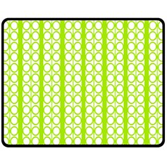 Circle Stripes Lime Green Modern Pattern Design Fleece Blanket (medium)  by BrightVibesDesign