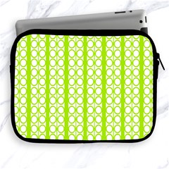 Circle Stripes Lime Green Modern Pattern Design Apple Ipad 2/3/4 Zipper Cases by BrightVibesDesign