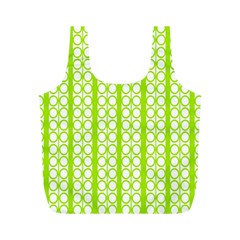 Circle Stripes Lime Green Modern Pattern Design Full Print Recycle Bag (m) by BrightVibesDesign