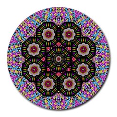 Decorative Ornate Candy With Soft Candle Light For Peace Round Mousepads by pepitasart