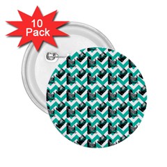 Vintage Camera Chevron Aqua 2 25  Buttons (10 Pack)  by snowwhitegirl