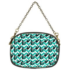 Vintage Camera Chevron Aqua Chain Purse (one Side) by snowwhitegirl