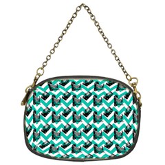 Vintage Camera Chevron Aqua Chain Purse (two Sides) by snowwhitegirl