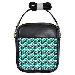 Vintage Camera Chevron Aqua Girls Sling Bag by snowwhitegirl