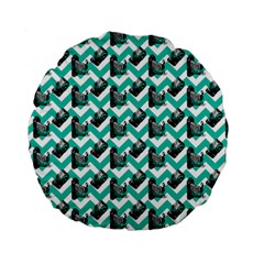 Vintage Camera Chevron Aqua Standard 15  Premium Round Cushions by snowwhitegirl