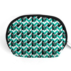 Vintage Camera Chevron Aqua Accessory Pouch (medium) by snowwhitegirl