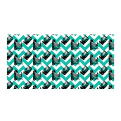 Vintage Camera Chevron Aqua Satin Wrap by snowwhitegirl