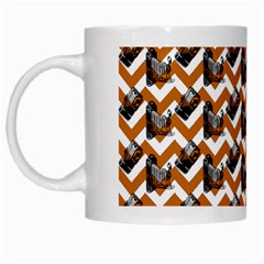 Vintage Camera Chevron Orange White Mugs by snowwhitegirl