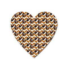 Vintage Camera Chevron Orange Heart Magnet by snowwhitegirl