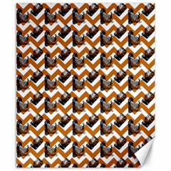 Vintage Camera Chevron Orange Canvas 8  X 10  by snowwhitegirl