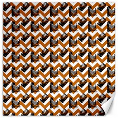 Vintage Camera Chevron Orange Canvas 12  X 12  by snowwhitegirl