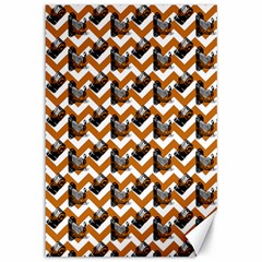 Vintage Camera Chevron Orange Canvas 12  X 18  by snowwhitegirl