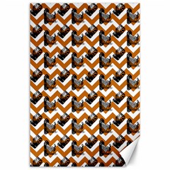 Vintage Camera Chevron Orange Canvas 24  X 36  by snowwhitegirl