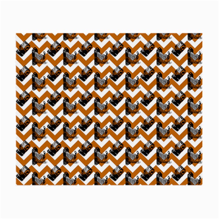 Vintage Camera Chevron Orange Small Glasses Cloth (2-Side)