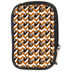 Vintage Camera Chevron Orange Compact Camera Leather Case by snowwhitegirl