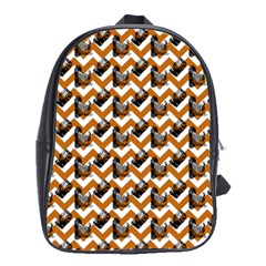 Vintage Camera Chevron Orange School Bag (large) by snowwhitegirl