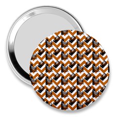 Vintage Camera Chevron Orange 3  Handbag Mirrors by snowwhitegirl