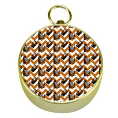 Vintage Camera Chevron Orange Gold Compasses by snowwhitegirl