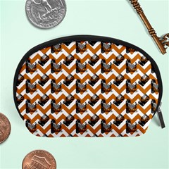 Vintage Camera Chevron Orange Accessory Pouch (large) by snowwhitegirl