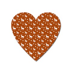 Deer Dots Orange Heart Magnet by snowwhitegirl