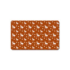 Deer Dots Orange Magnet (name Card) by snowwhitegirl