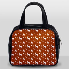 Deer Dots Orange Classic Handbag (two Sides) by snowwhitegirl