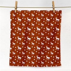 Deer Dots Orange Face Towel by snowwhitegirl