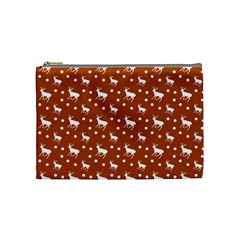 Deer Dots Orange Cosmetic Bag (medium) by snowwhitegirl