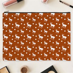 Deer Dots Orange Cosmetic Bag (xxxl) by snowwhitegirl