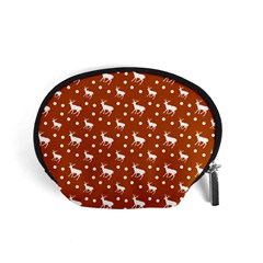 Deer Dots Orange Accessory Pouch (small) by snowwhitegirl