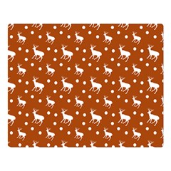 Deer Dots Orange Double Sided Flano Blanket (large)  by snowwhitegirl