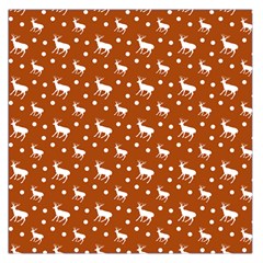 Deer Dots Orange Large Satin Scarf (square) by snowwhitegirl