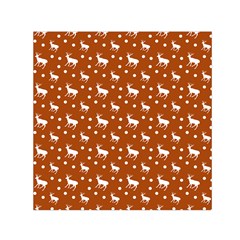 Deer Dots Orange Small Satin Scarf (square) by snowwhitegirl