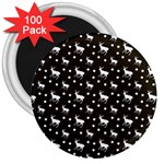 Deer Dots Brown 3  Magnets (100 pack) Front