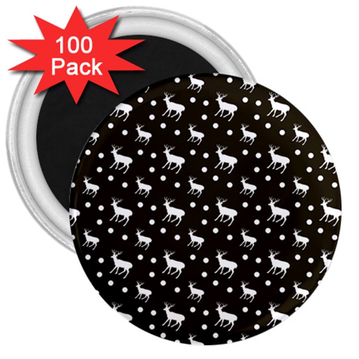 Deer Dots Brown 3  Magnets (100 pack)