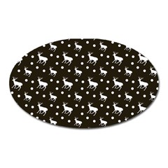 Deer Dots Brown Oval Magnet by snowwhitegirl