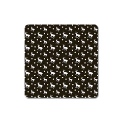 Deer Dots Brown Square Magnet by snowwhitegirl