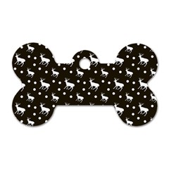 Deer Dots Brown Dog Tag Bone (two Sides) by snowwhitegirl