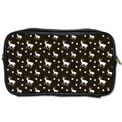 Deer Dots Brown Toiletries Bag (two Sides) by snowwhitegirl