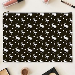 Deer Dots Brown Cosmetic Bag (xxxl) by snowwhitegirl