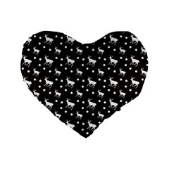 Deer Dots Brown Standard 16  Premium Flano Heart Shape Cushions by snowwhitegirl